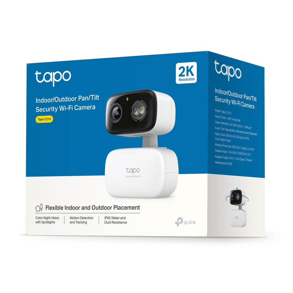 TP Link TAPO C216 Indoor Outdoor CCTV Camera AI Motion Detect Baby Cry Monitor 512GB Storage 2K 3MP