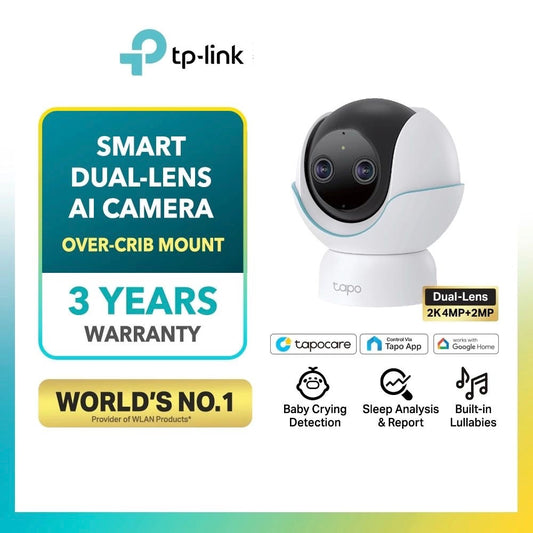 TP-Link Tapo C840 Pan/Tilt Smart AI Baby Monitor Camera 4MP + 2MP Dual Lens Live View