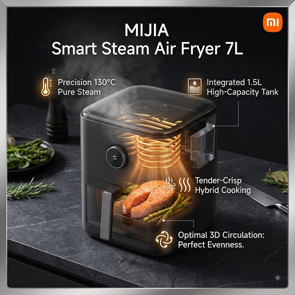 Xiaomi Mijia 7L Large Digital Airfryer Steamer Combo