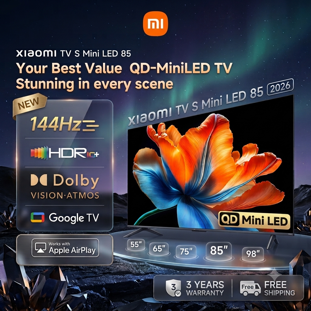 Xiaomi TV S Mini LED Series 2026 | 55"/65"/75"/85''/98'' 4K Smart TV