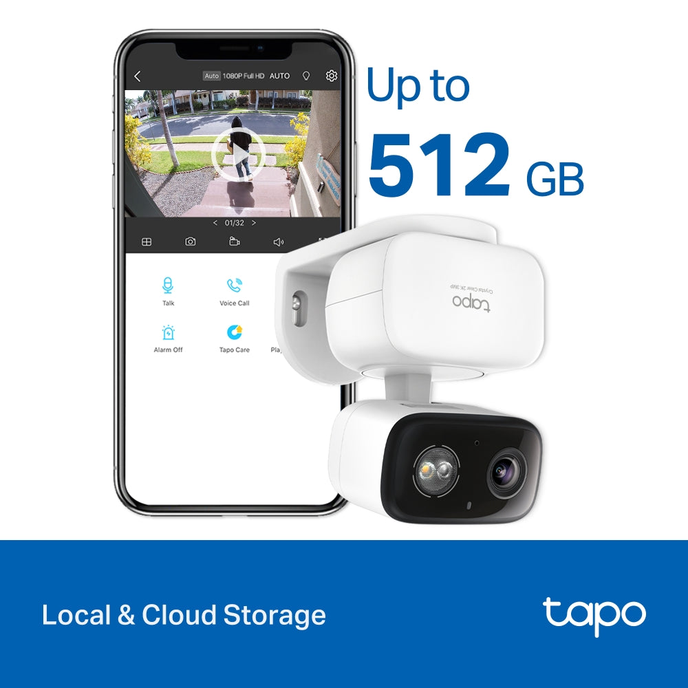 TP Link TAPO C216 Indoor Outdoor CCTV Camera AI Motion Detect Baby Cry Monitor 512GB Storage 2K 3MP