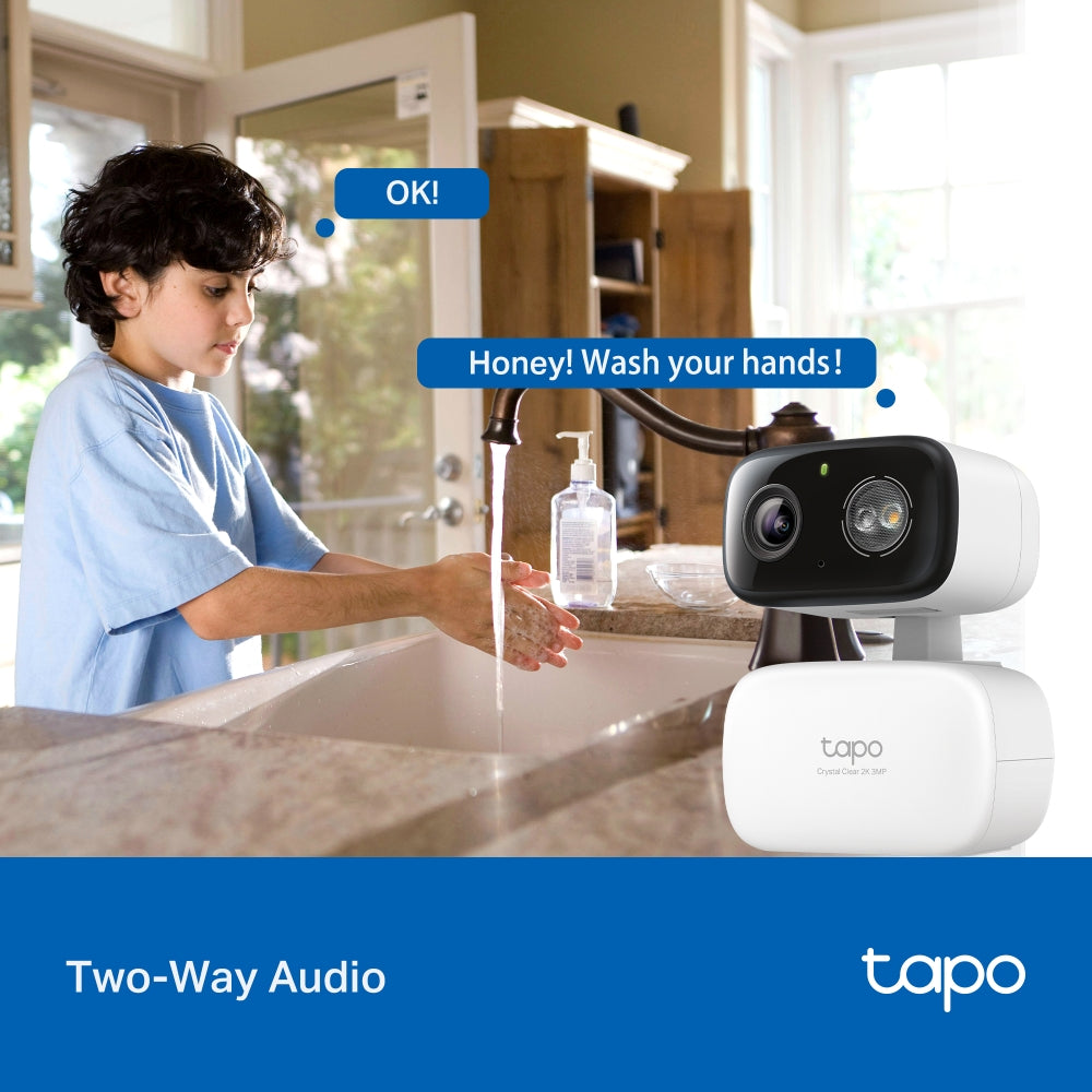 TP Link TAPO C216 Indoor Outdoor CCTV Camera AI Motion Detect Baby Cry Monitor 512GB Storage 2K 3MP