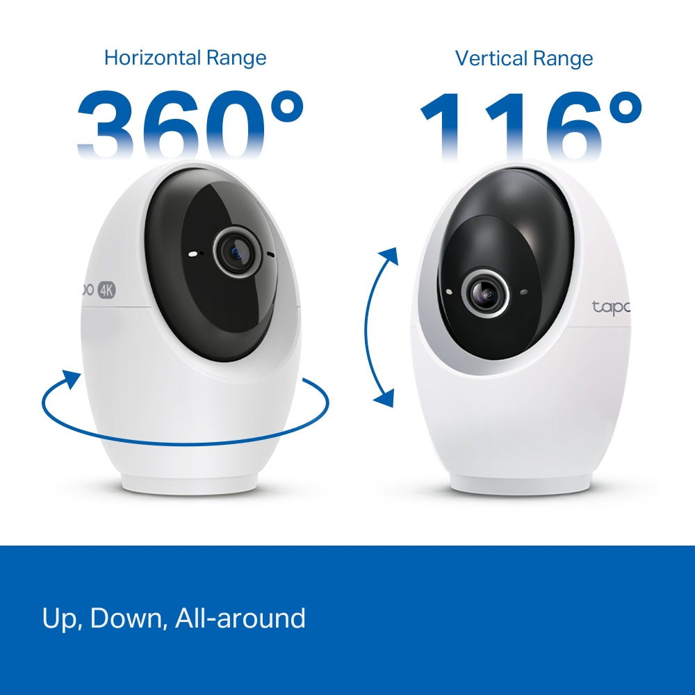 TP-Link Tapo C260 Pan/Tilt AI Home Security Wi-Fi Camera, 4K 8MP, AI detection