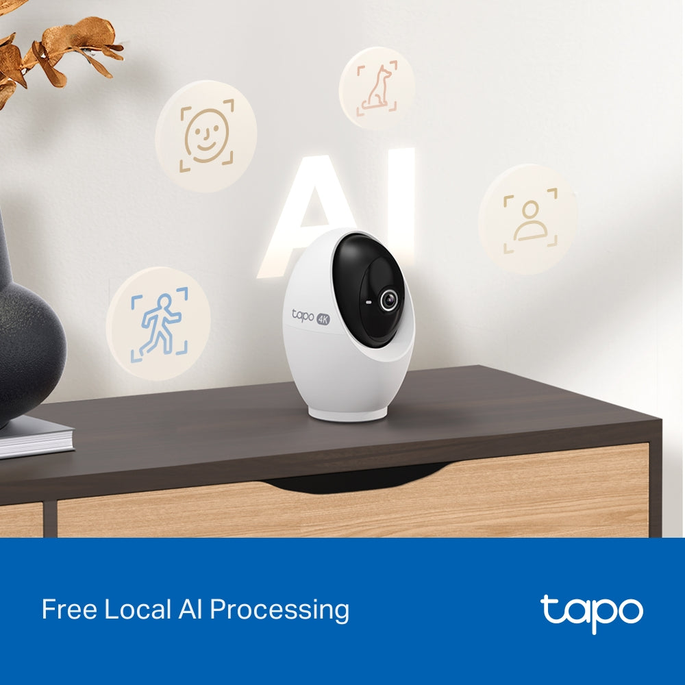 TP-Link Tapo C260 Pan/Tilt AI Home Security Wi-Fi Camera, 4K 8MP, AI detection