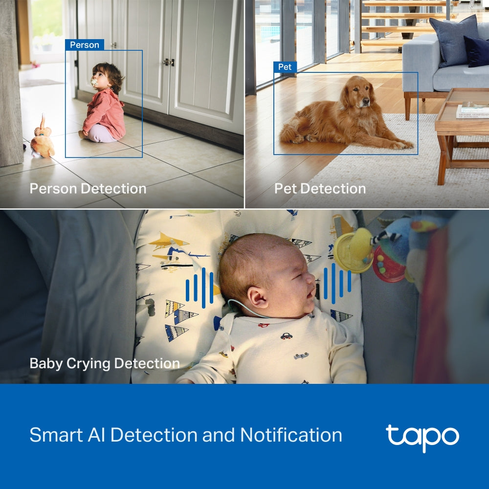 TP-Link Tapo C260 Pan/Tilt AI Home Security Wi-Fi Camera, 4K 8MP, AI detection