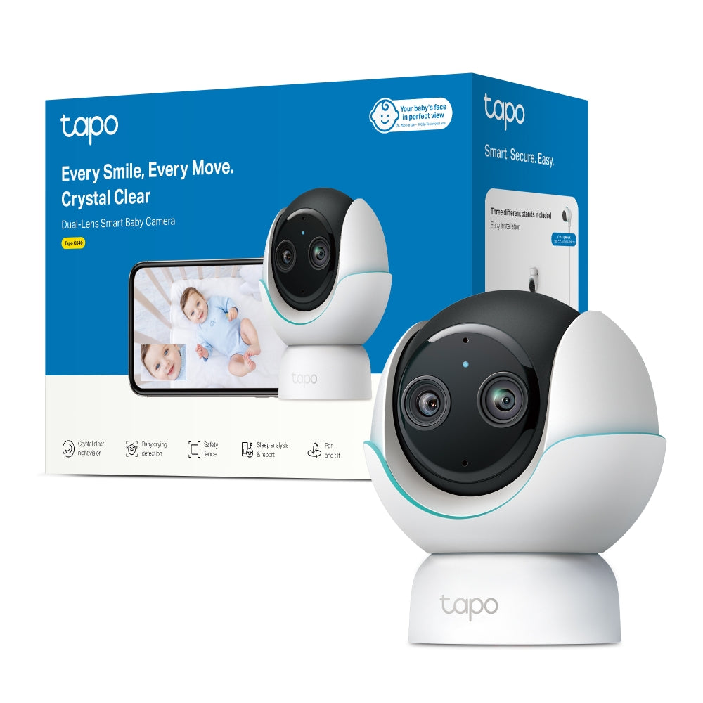 TP-Link Tapo C840 Pan/Tilt Smart AI Baby Monitor Camera 4MP + 2MP Dual Lens Live View