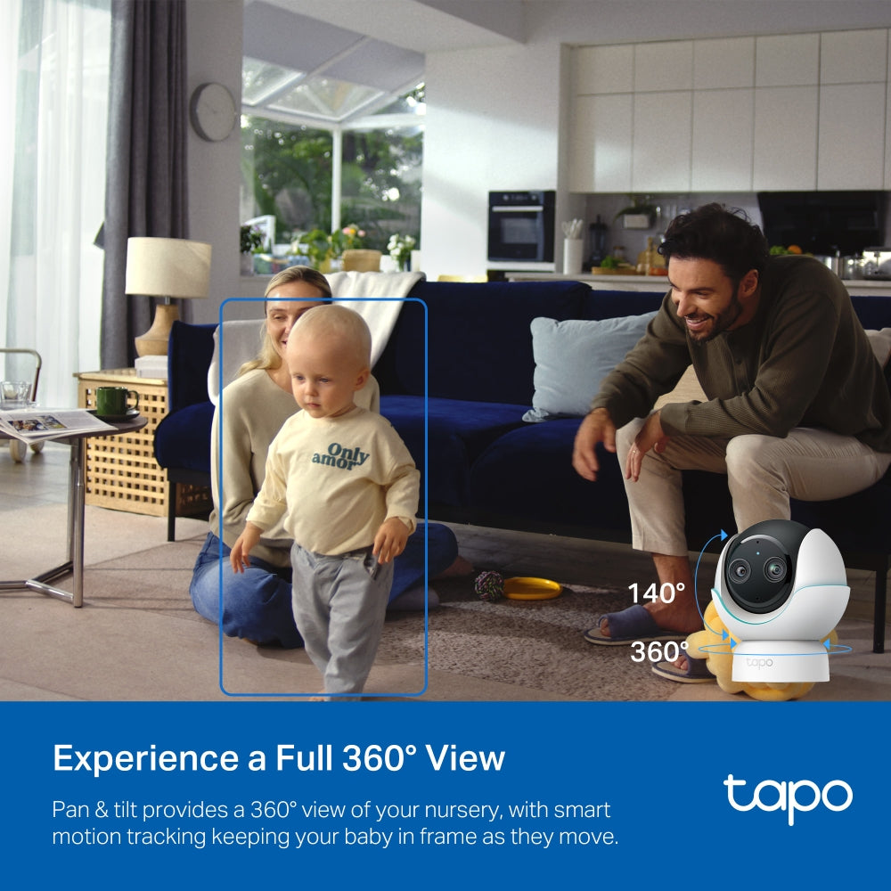 TP-Link Tapo C840 Pan/Tilt Smart AI Baby Monitor Camera 4MP + 2MP Dual Lens Live View