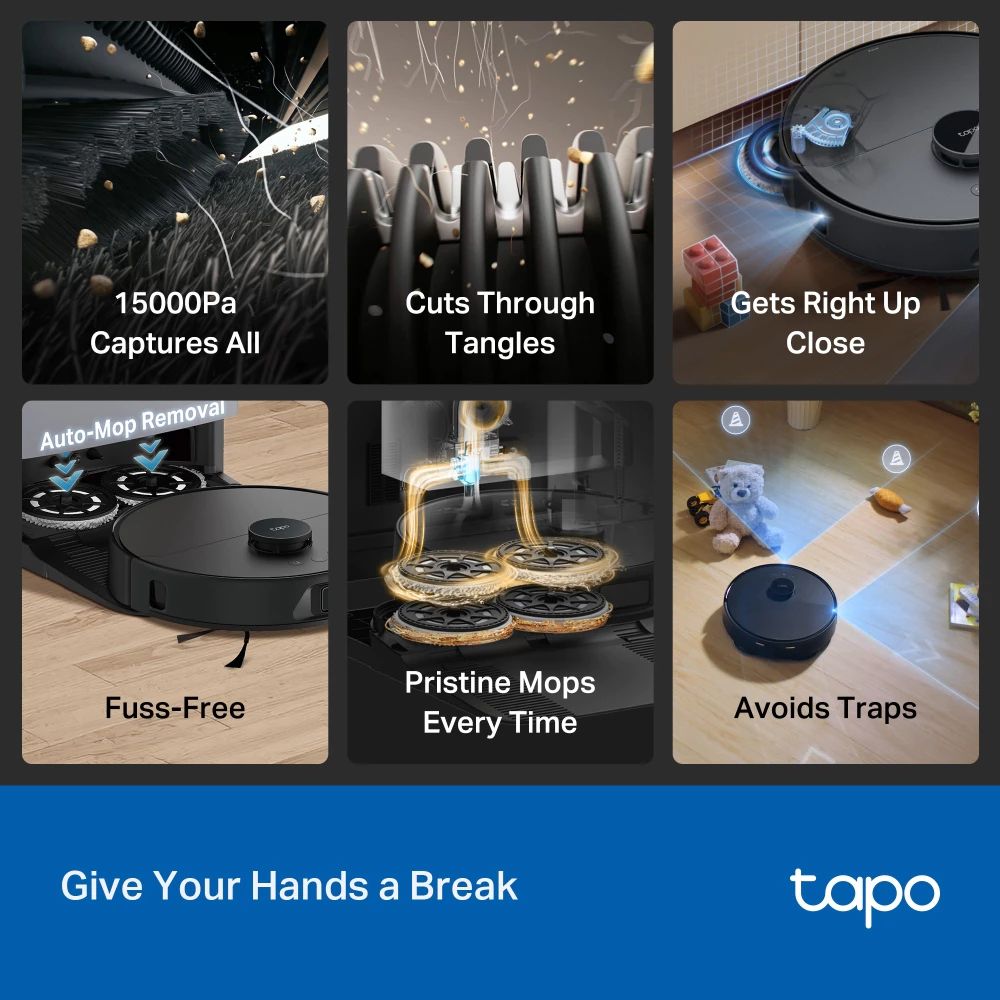 TP-LINK TAPO RV50 PRO OMNI AI Detection Robot Vacuum & Mop + All-in-One Self-Cleaning Station