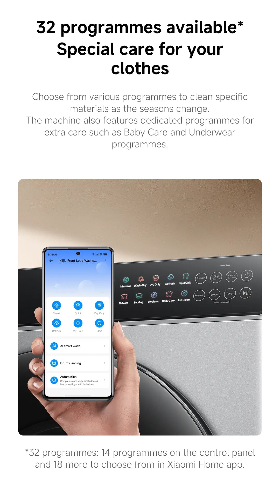 Xiaomi Mijia Front Load Washer & Washer Dryer | 10.5kg |Steam Sterilization, Ultra-Slim, Smart Control, 2Y Warranty