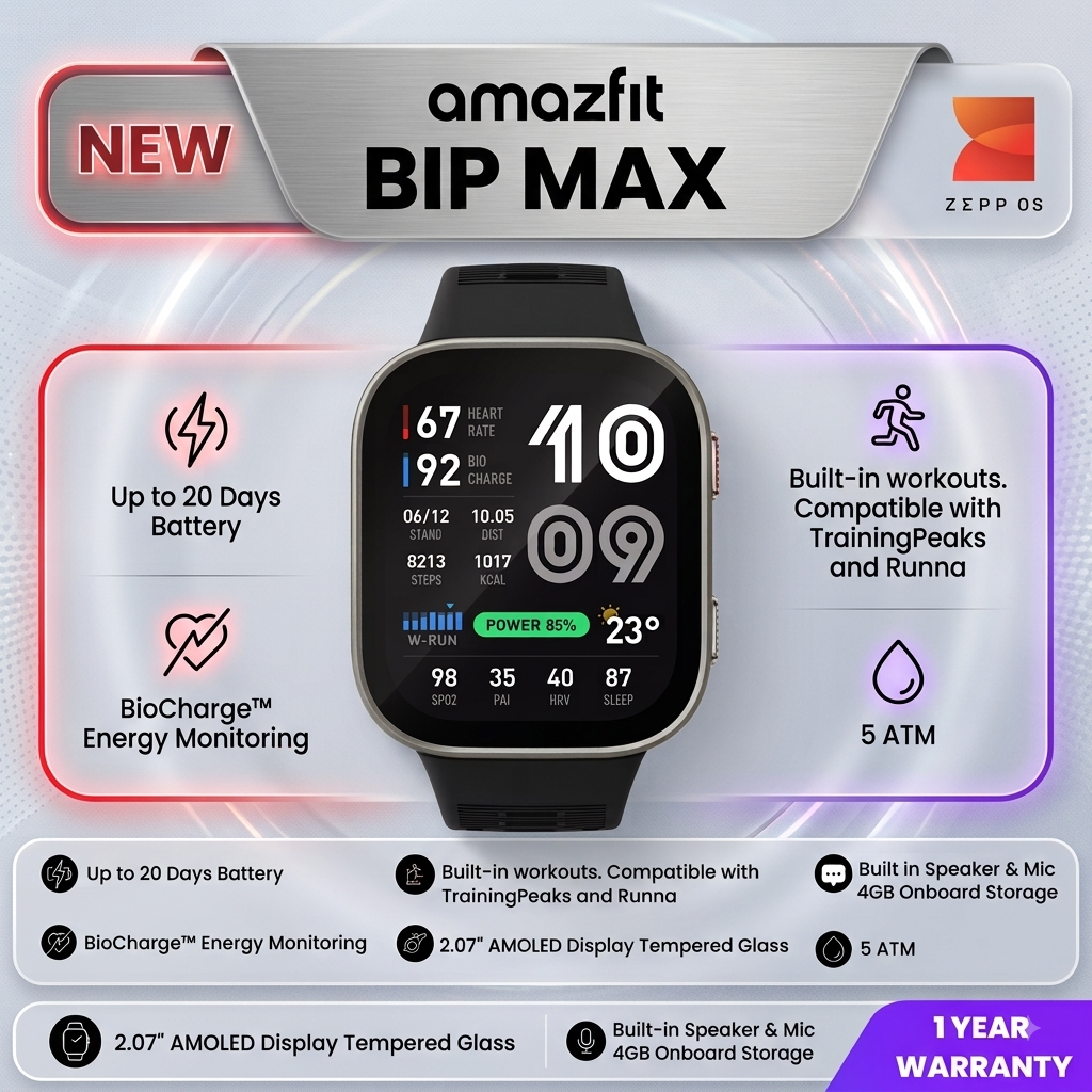 Amazfit Bip Max Fitness Smartwatch