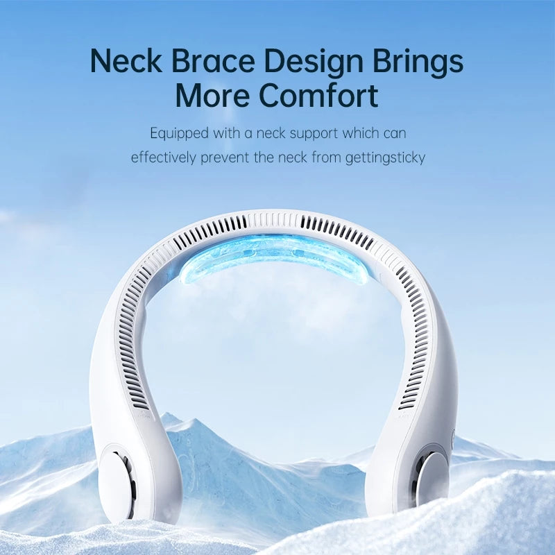 JisuLife Neck Fan 4 Portable Cooling 5 speed Strong Wind 4000mAh High-capacity Battery
