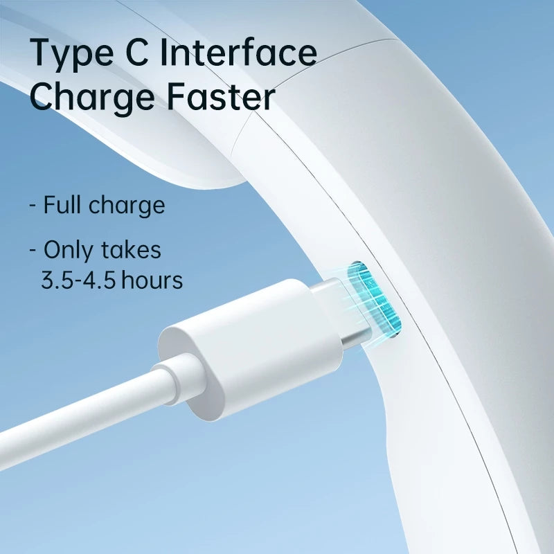 JisuLife Neck Fan 4 Portable Cooling 5 speed Strong Wind 4000mAh High-capacity Battery