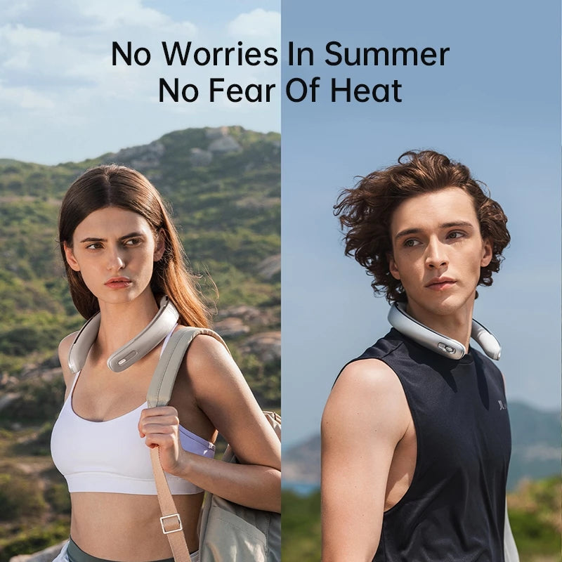 JisuLife Neck Fan Pro 1 100-Gear Strong Cooling Wind 5000mAh LED Screen Bladeless Portable Neck Aircon