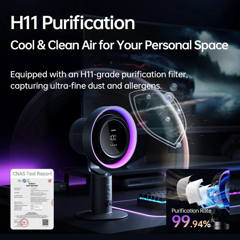 JisuLife Table Fan Pro 3 Air Purification 100 Levels Adjustable Led Display Household Desktop
