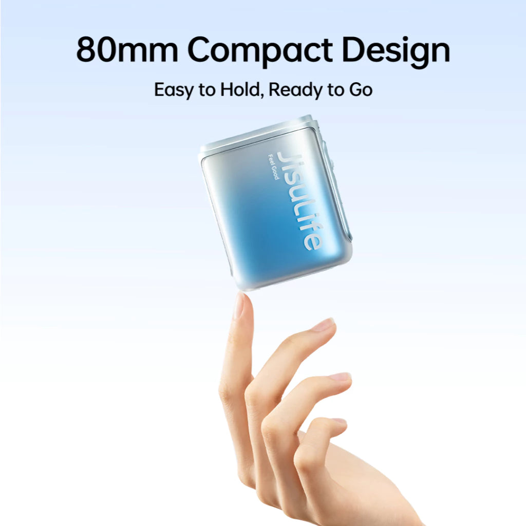 JisuLife Neck Fan 5 100 Levels Adjustable Strong Wind Handheld Fan Desktop LED Screen Portable Sports Fan Waist Fan