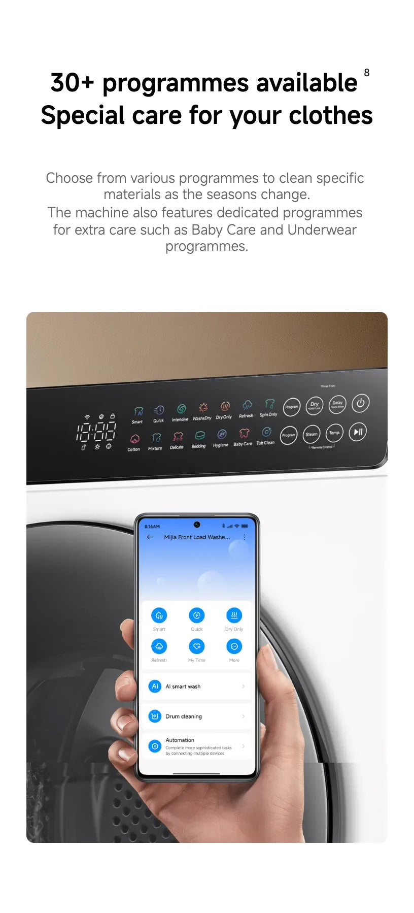 Xiaomi Mijia Front Load Washer Dryer 9kg | Washing Machine 9kg Large Capacity Fast Drying | FREE DELIVERY & INSTALLATION