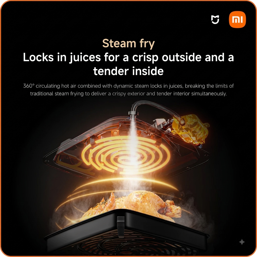 Xiaomi Mijia 7L Large Digital Airfryer Steamer Combo