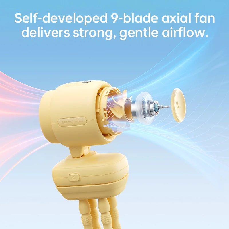 JISULIFE Life 4 Octopus Stroller Fan 5000mAh | Portable USB Rechargeable Fan | 5 Speed | LED Display | Type-C Charging