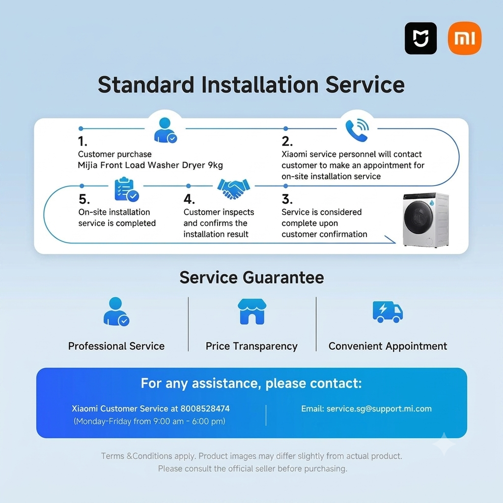Xiaomi Mijia Front Load Washer & Washer Dryer | 10.5kg |Steam Sterilization, Ultra-Slim, Smart Control, 2Y Warranty